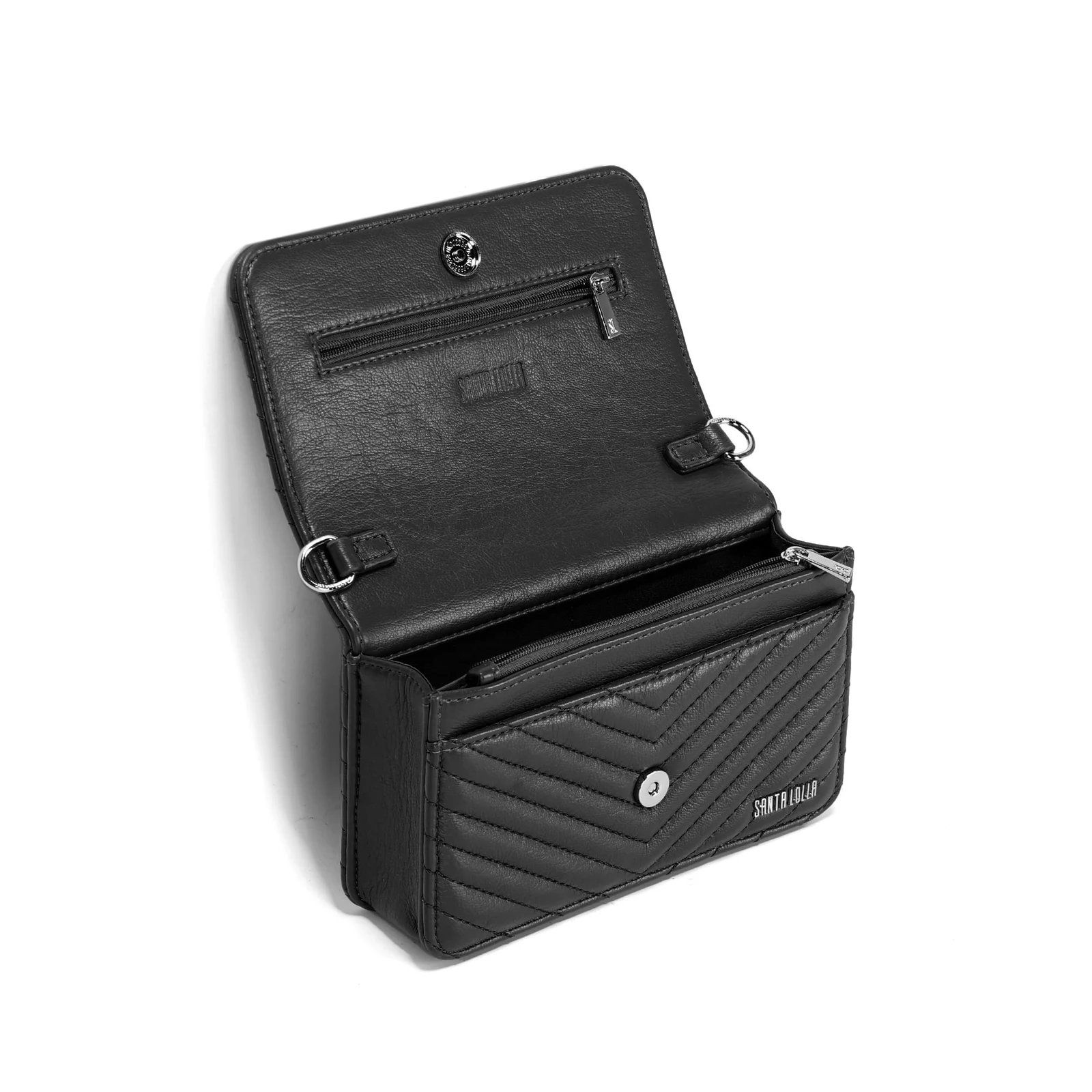 Bolsa Pequena Soft Preto Alça Transversal - vista 3 de 3