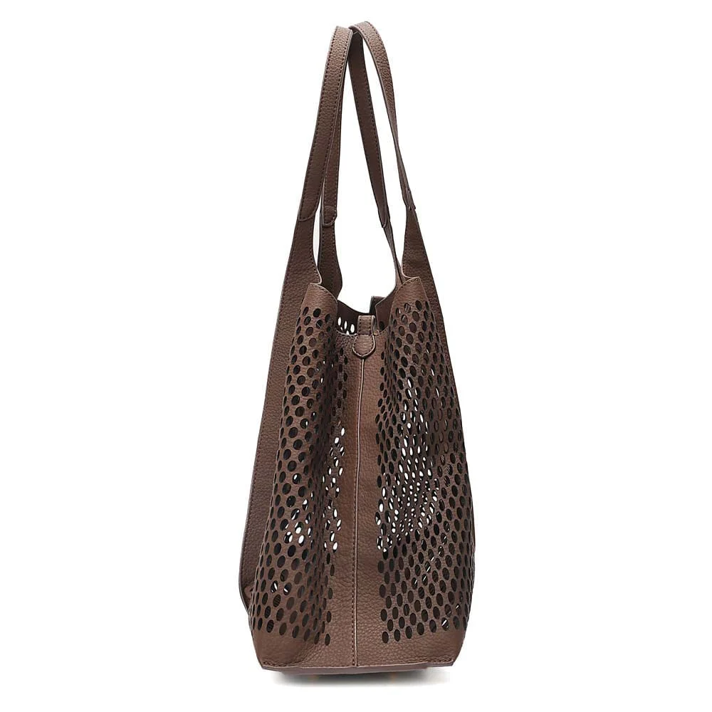 Bolsa Shopper Tela Floater Marrom Dark Alça De Ombro - vista 4 de 8