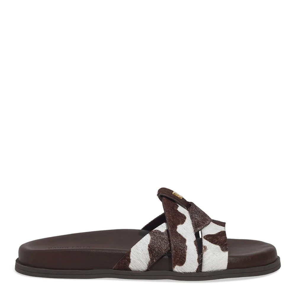 Papete Couro Pelo Animal Print Marrom - vista 1 de 6