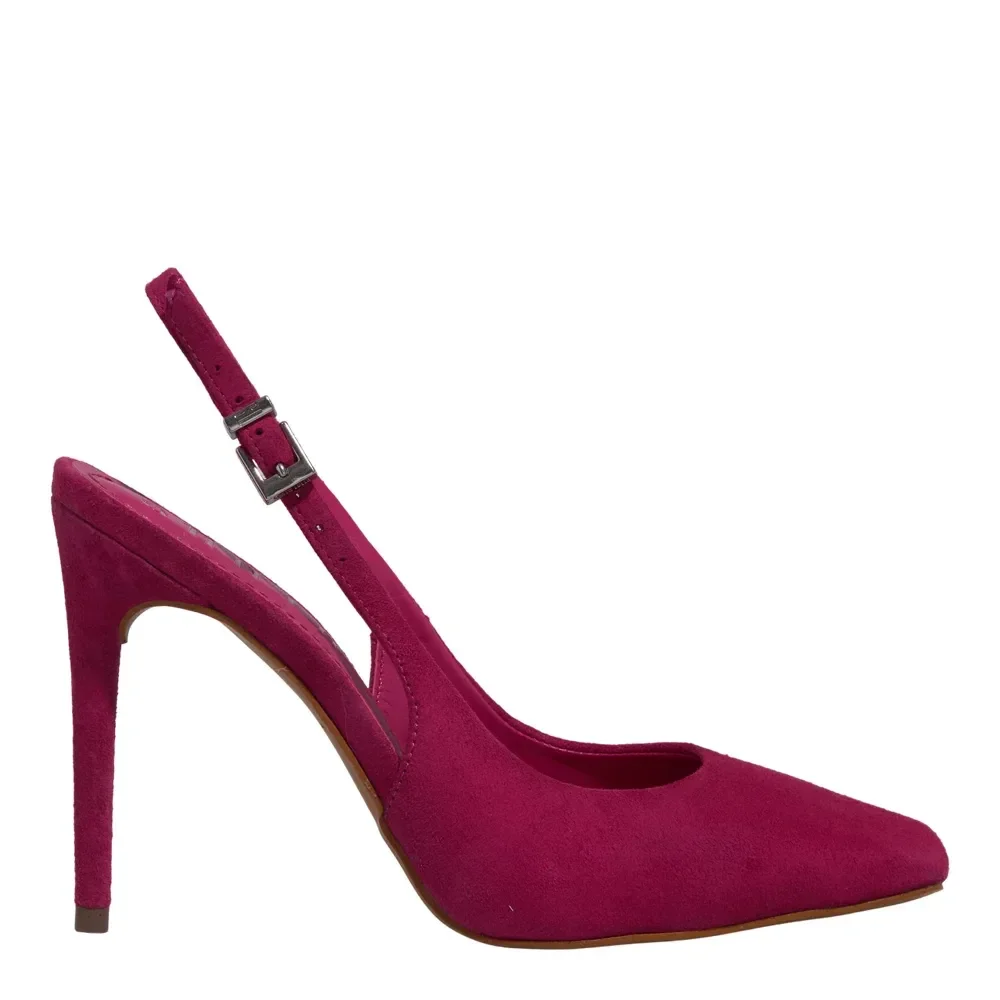 Scarpin Slingback Couro Rosa Fucsia Salto Alto - vista 1 de 3