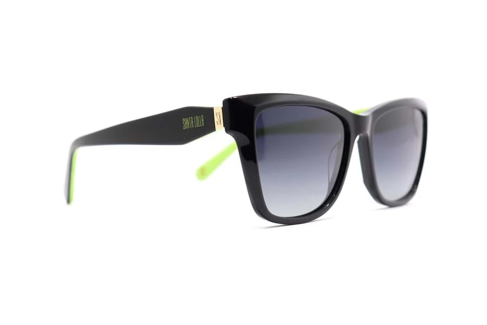 Óculos de Sol Quadrado Acetato Preto - vista 4 de 5
