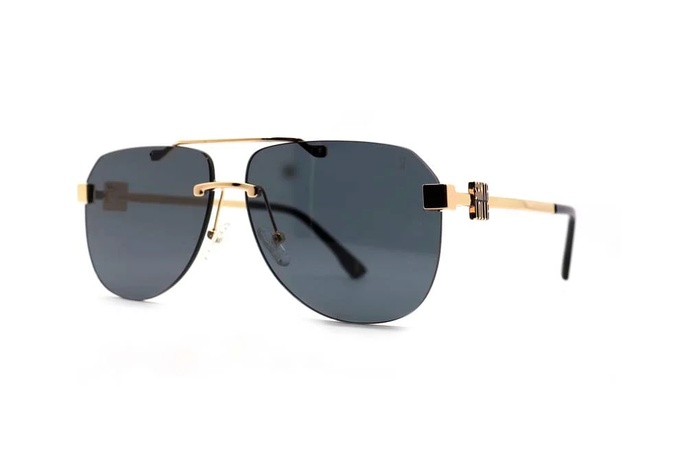 Óculos de Sol Aviador Metal Dourado Lente Preta - vista 1 de 4