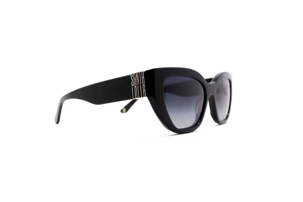 Óculos de Sol Gatinho Acetato Preto - vista 3 de 4