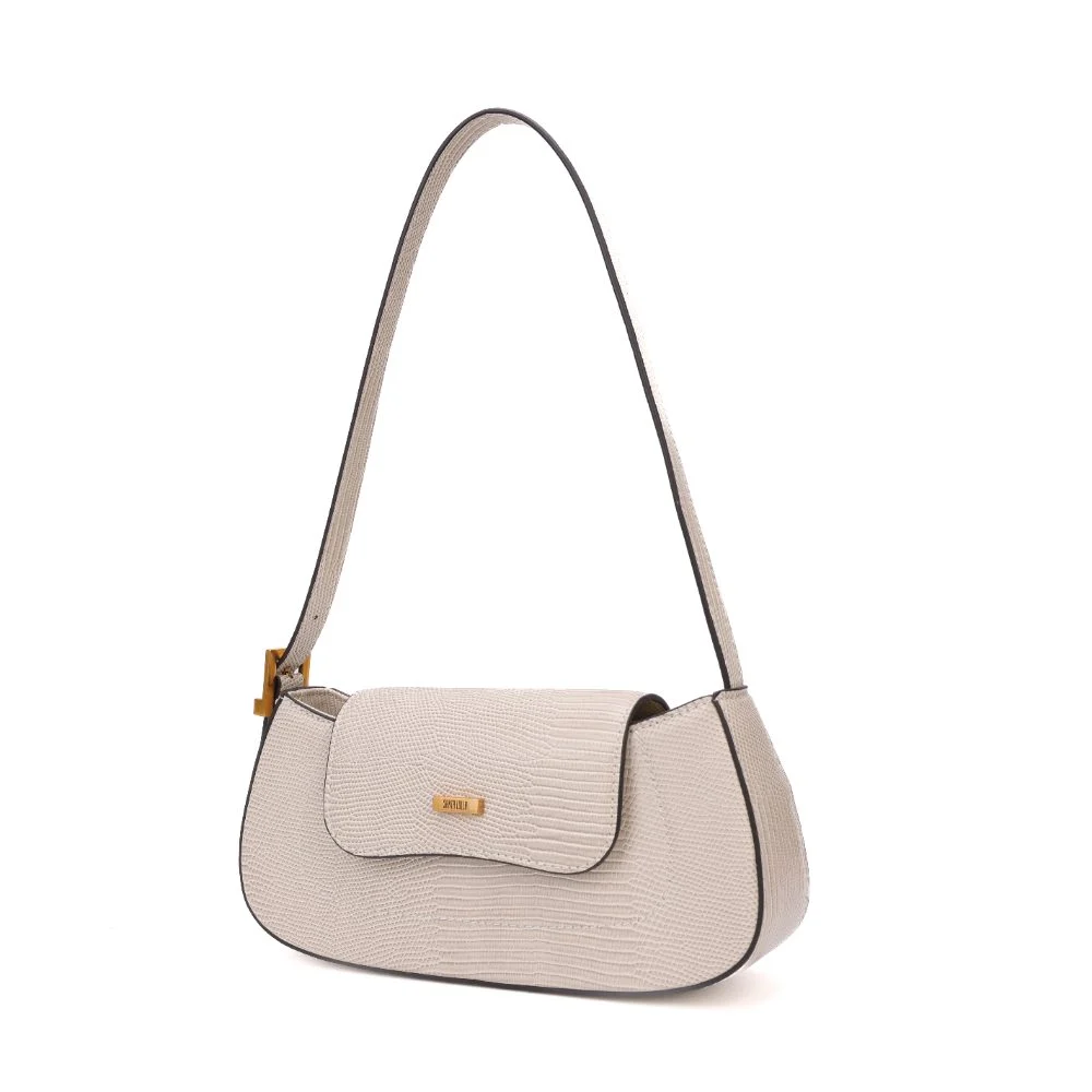 Bolsa Baguete Pequena Soft Bege Alça de Ombro - vista 4 de 10