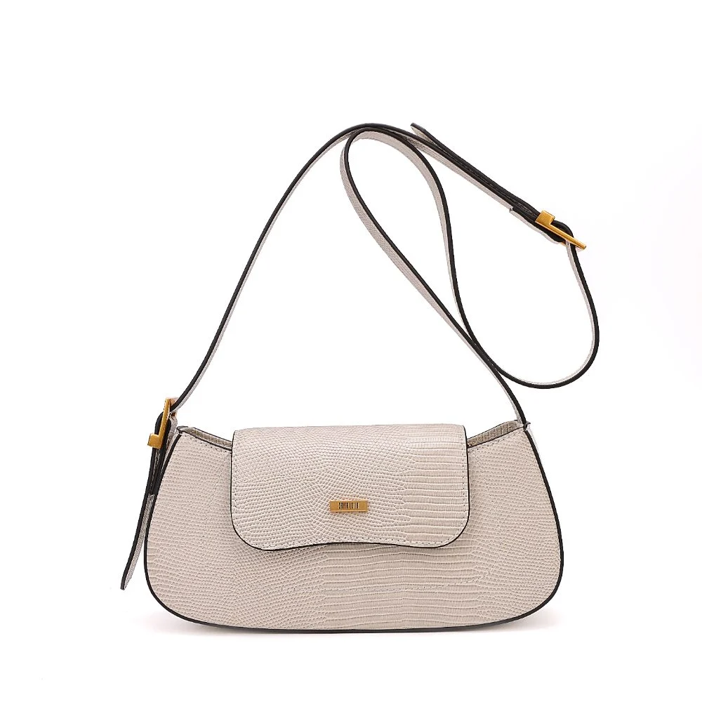 Bolsa Baguete Pequena Soft Bege Alça de Ombro - vista 9 de 10