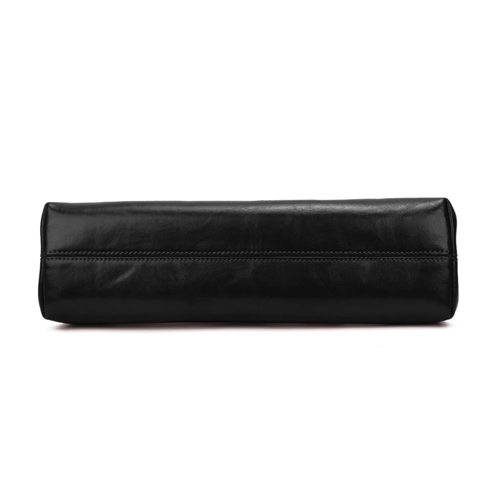 Bolsa Pequena Sof Preta Fecho Kiss Lock Alça de Ombro - vista 6 de 8
