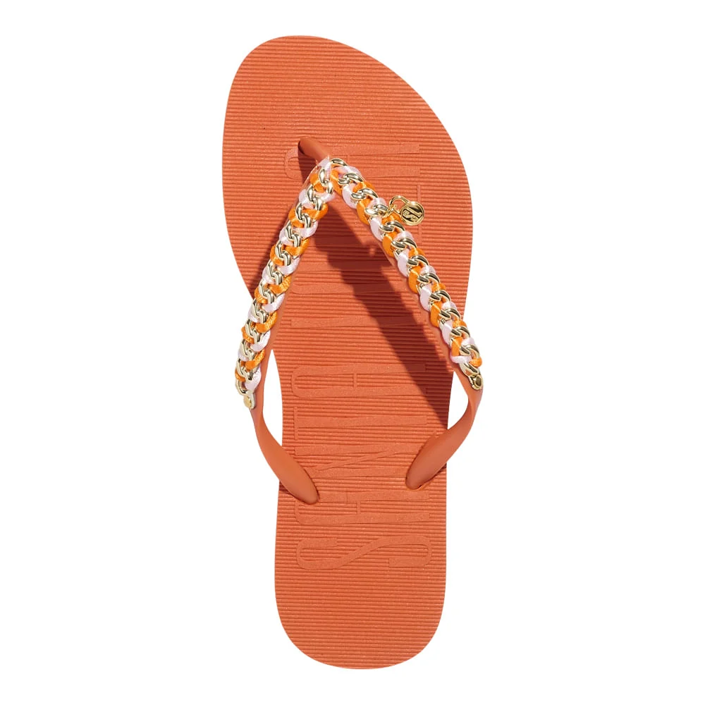 Chinelo Flip Flop Borrcha Laranja Morange - vista 4 de 5