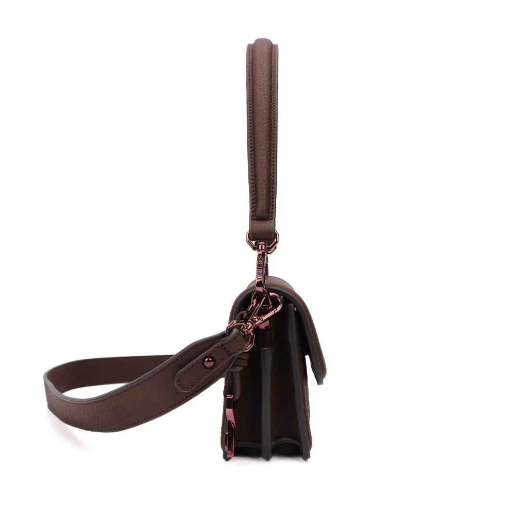 Bolsa Pequena Soft Marrom Dark Alça de Ombro - vista 6 de 7