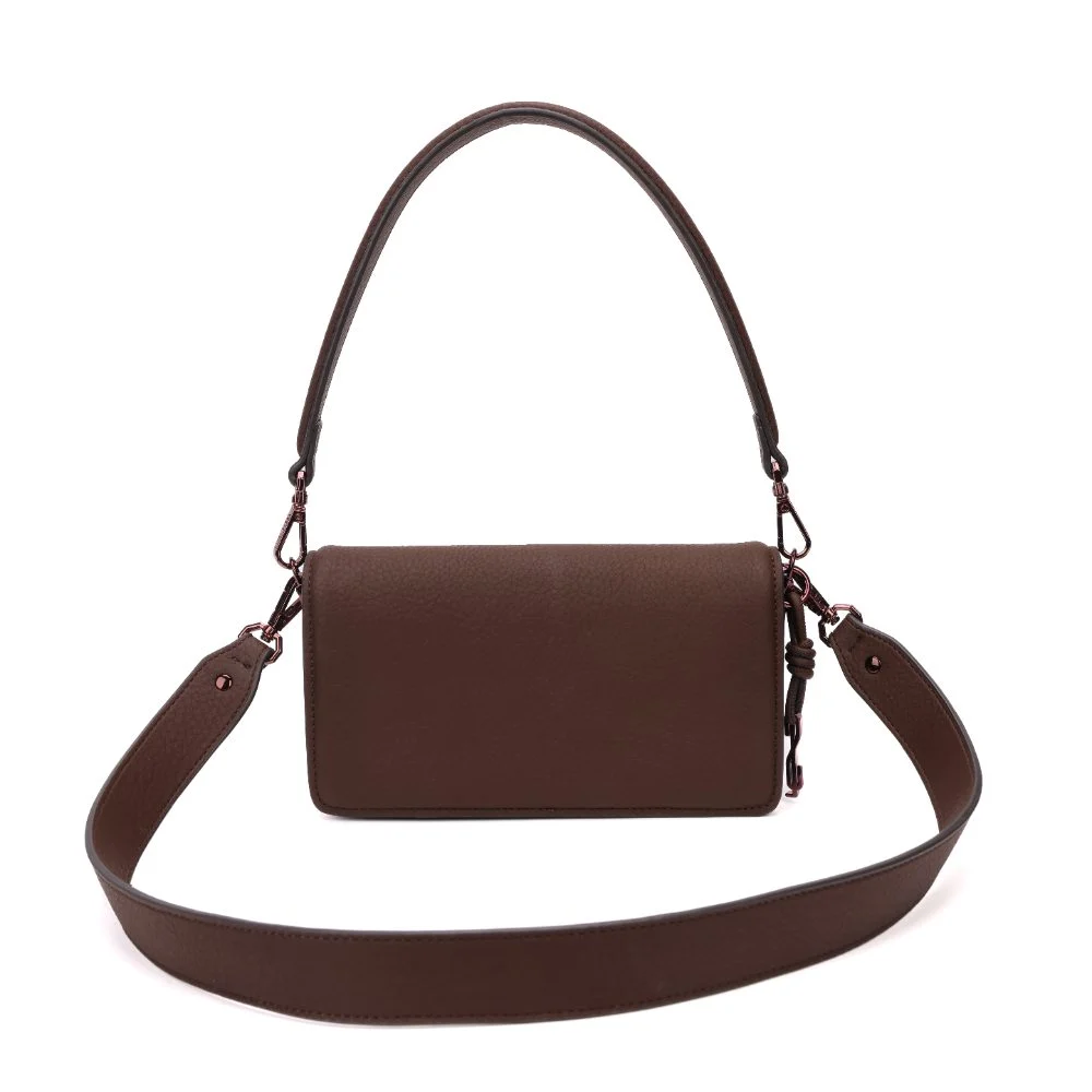 Bolsa Pequena Soft Marrom Dark Alça de Ombro - vista 7 de 7