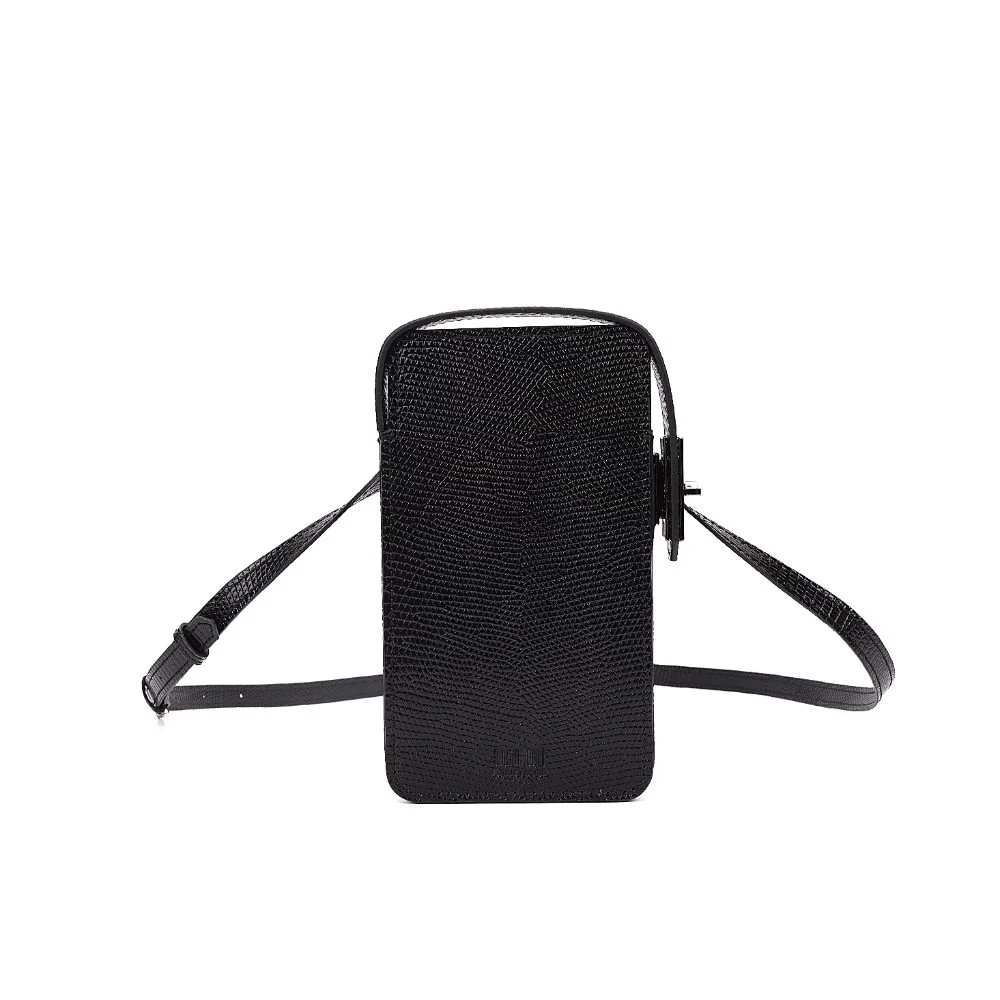 Bolsa Porta Celular Material Lizard Preto Alça Transversal - vista 1 de 7