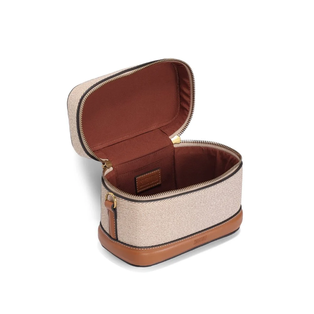 Bolsa Frasqueira Canvas Bege Alça Transversal - vista 4 de 4