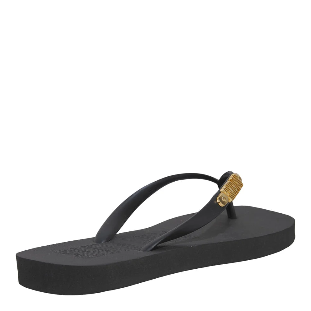 Chinelo Borracha Bico Quadrado Preto - vista 3 de 6