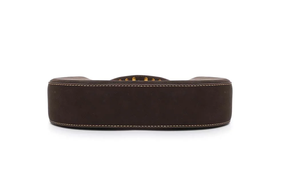 Bolsa Baguete Média Nobuck Marrom Alça Spikes - vista 4 de 5