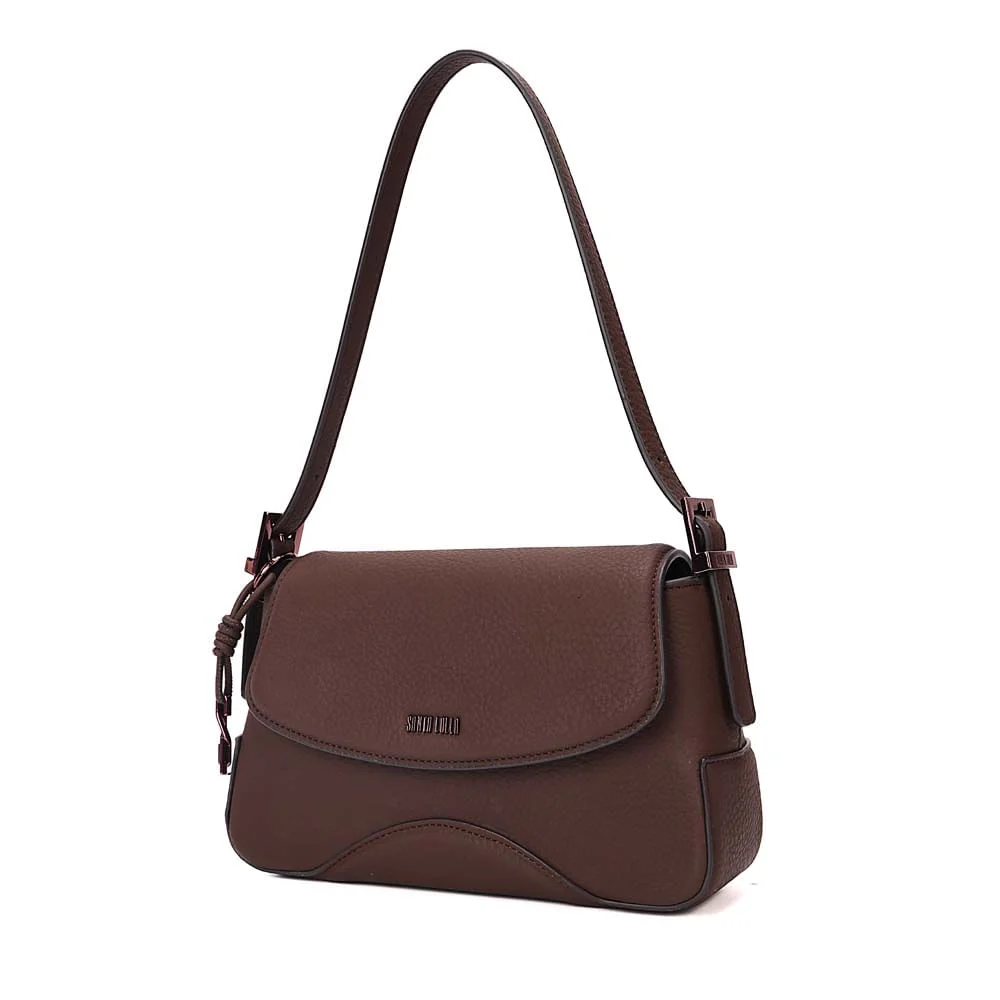 Bolsa Baguete Média Floater Marrom Dark Recortes - vista 3 de 7