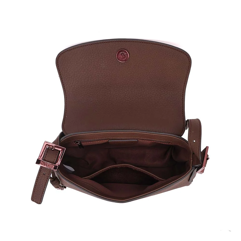 Bolsa Baguete Média Floater Marrom Dark Recortes - vista 7 de 7