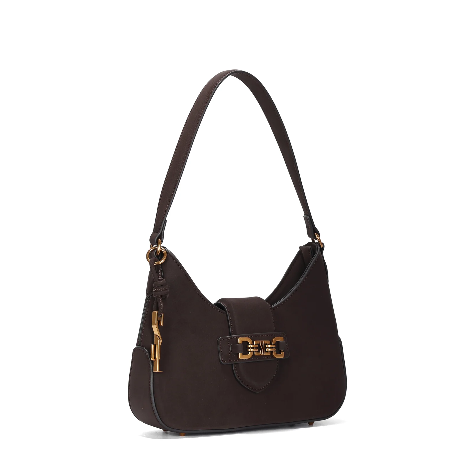 Bolsa Baguete Média Nobuck Marrom Bridão - vista 2 de 3