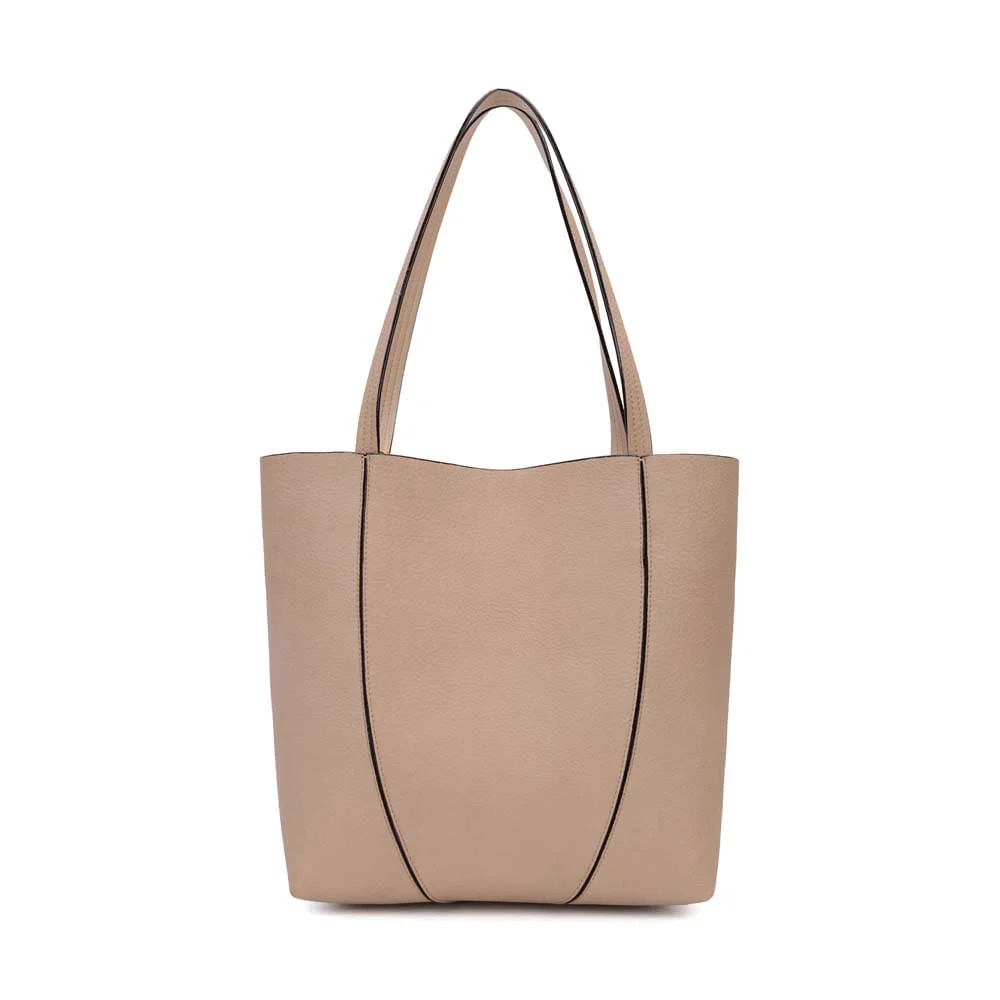 Bolsa Tote Média Nobuck Bege Sand Alça Longa - vista 5 de 7