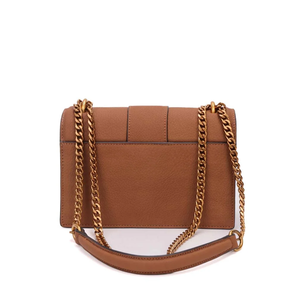 Bolsa Pequena Nobuck Alça Corrente Marrom Safari - vista 5 de 7