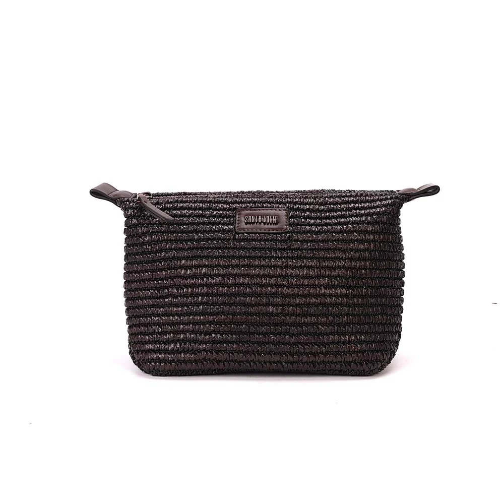 Necessaire Pequena Palha Marrom Dark - vista 1 de 7