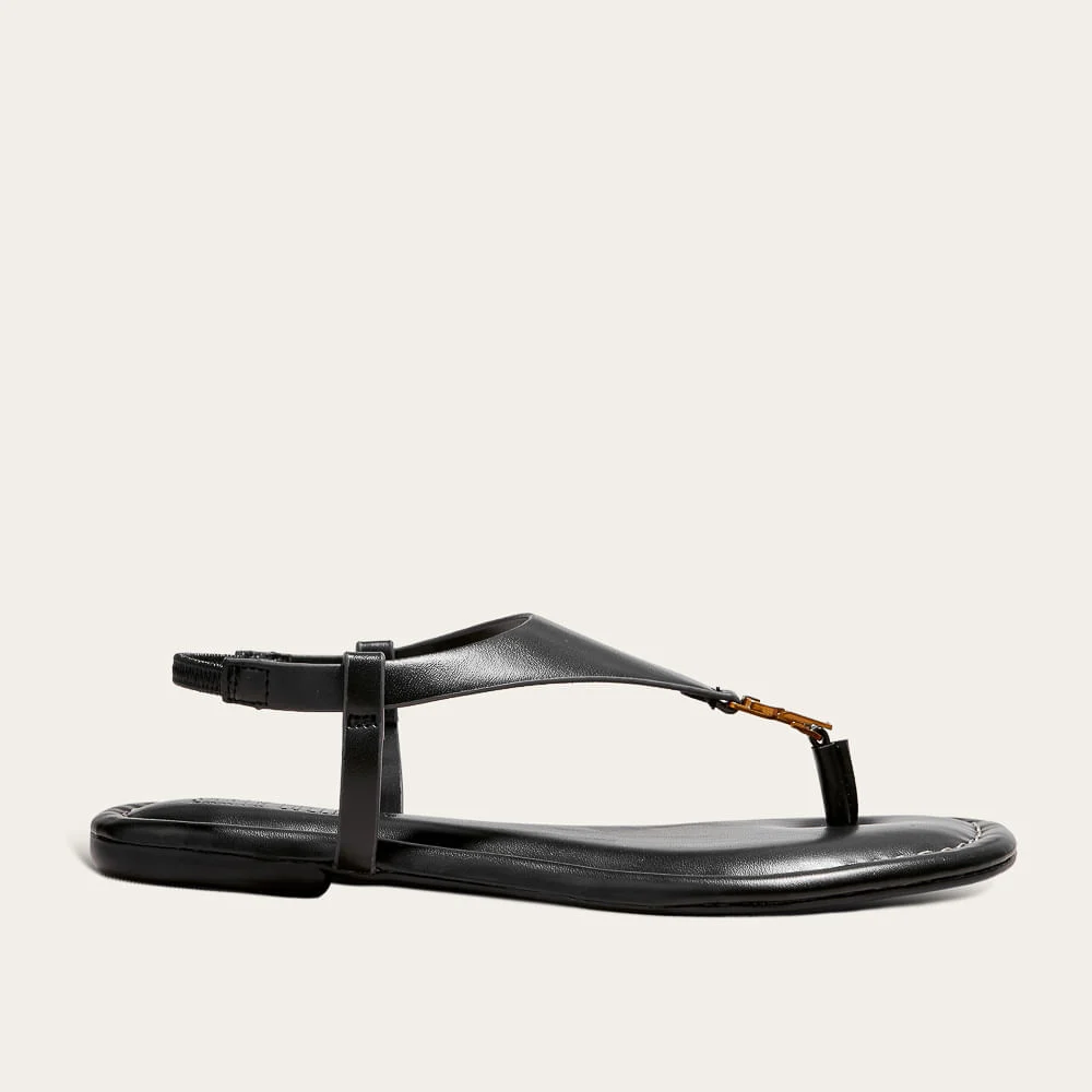 Rasteira Napa Gy Pespontos Preta Black - vista 1 de 2
