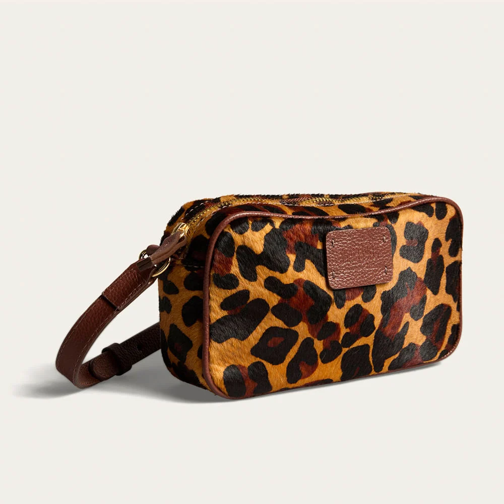 Bolsa Pequena Couro Pelo Transversal Animal Print Onça - vista 3 de 3