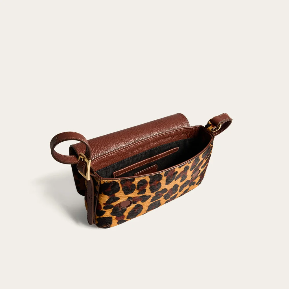 Bolsa Pequena Couro Pelo Alça De Ombro Animal Print Onça - vista 3 de 3