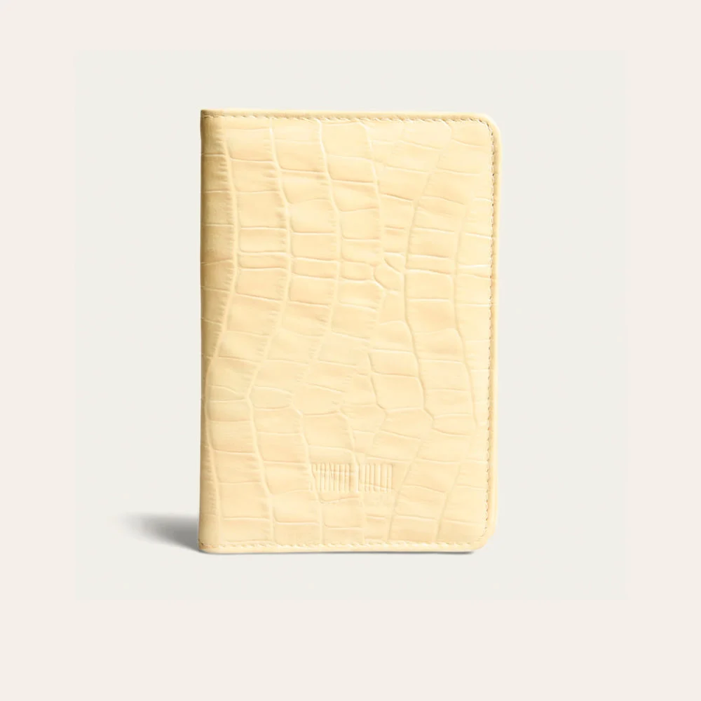 Carteira Couro Croco Amarelo Buttercream - vista 1 de 3