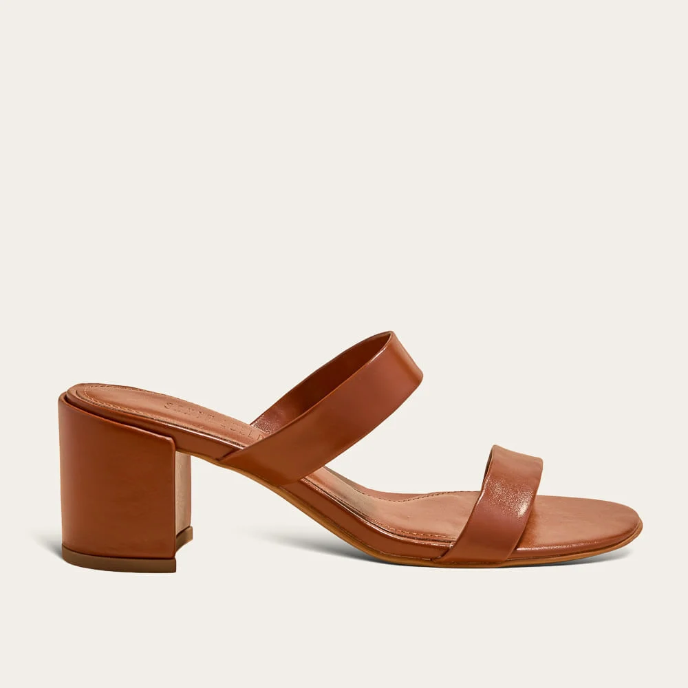 Tamanco Mule Pampa Salto Grosso Marrom Ambar - vista 1 de 3