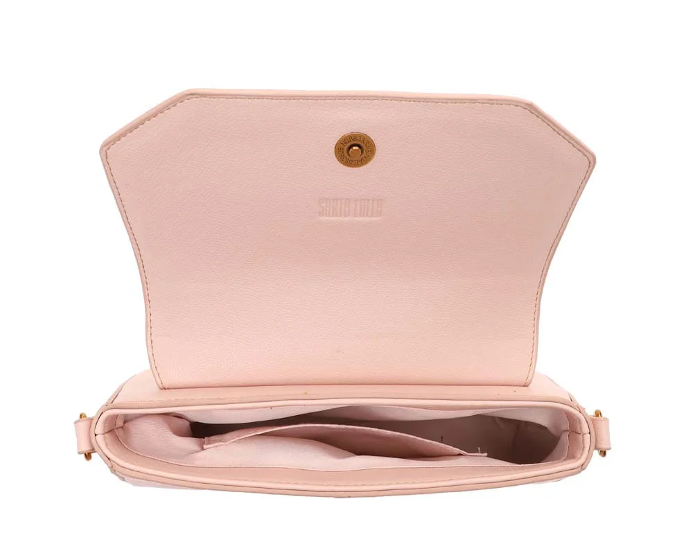 Bolsa Baguete Média Risco Alça Dupla Rosa Blossom - vista 5 de 5