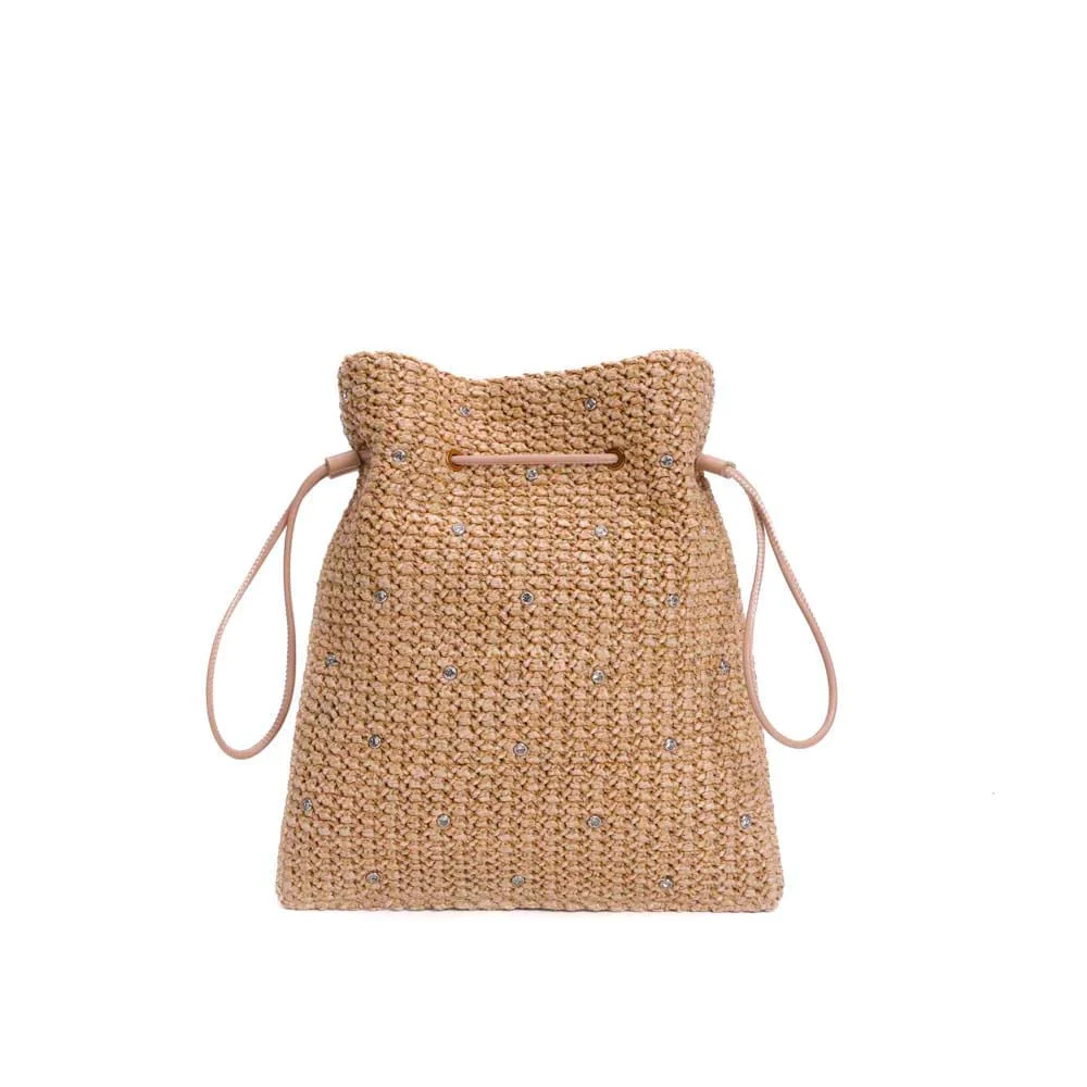 Bolsa Clutch Tramado Alça Transversal Bege Areia - vista 5 de 7