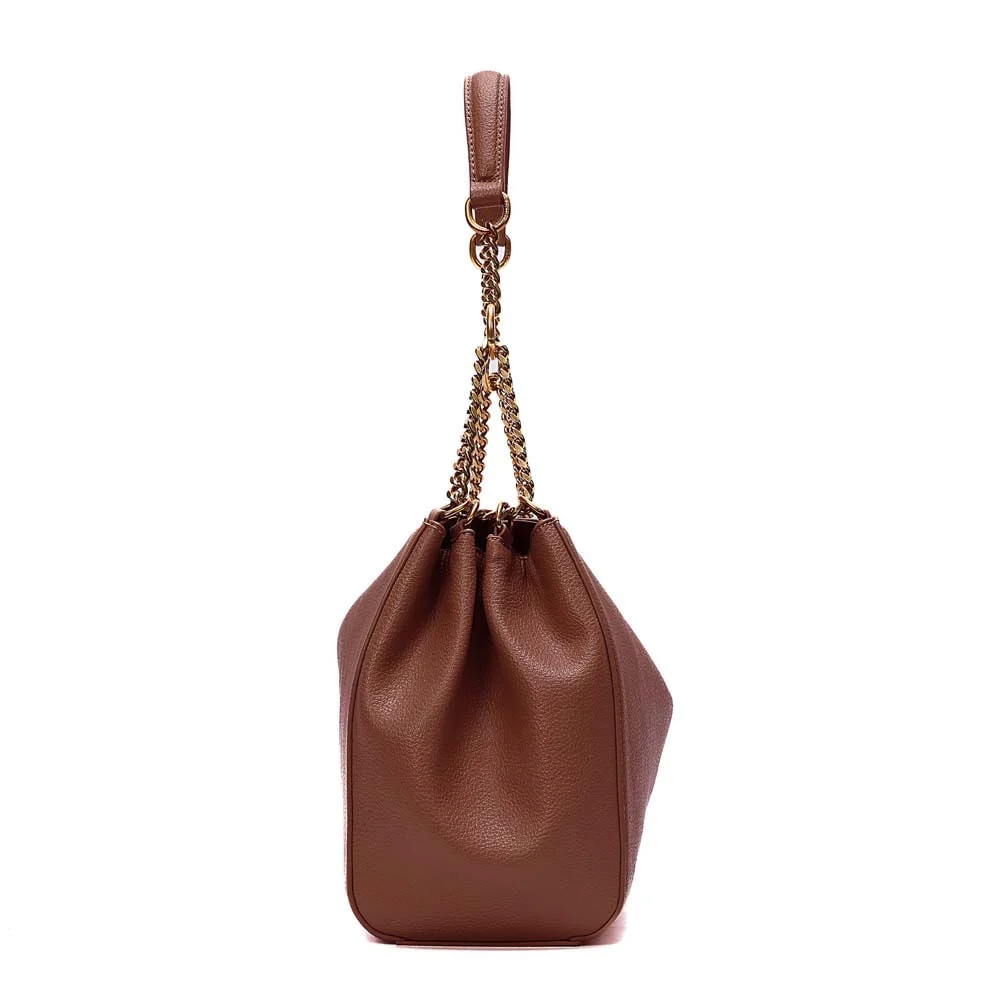 Bolsa Hobo Média Floater Alça De Ombro Corrente Marrom Safari - vista 4 de 7