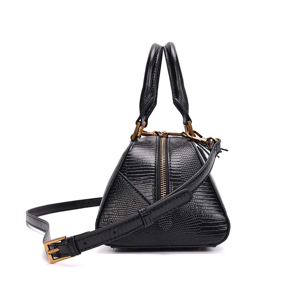 Bolsa Média Lizard Alça Dupla Preta - vista 4 de 7