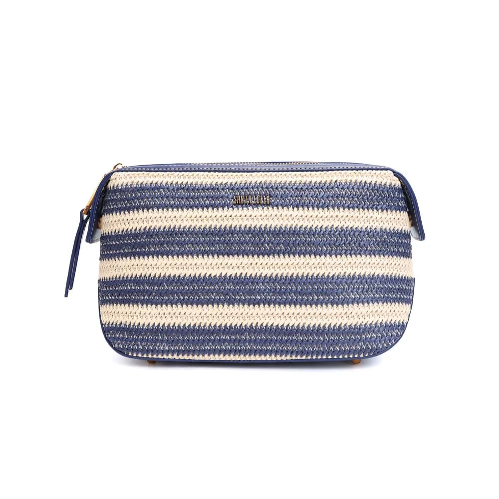 Necessaire Tramado Listras Azul Navy e Off White - vista 1 de 7