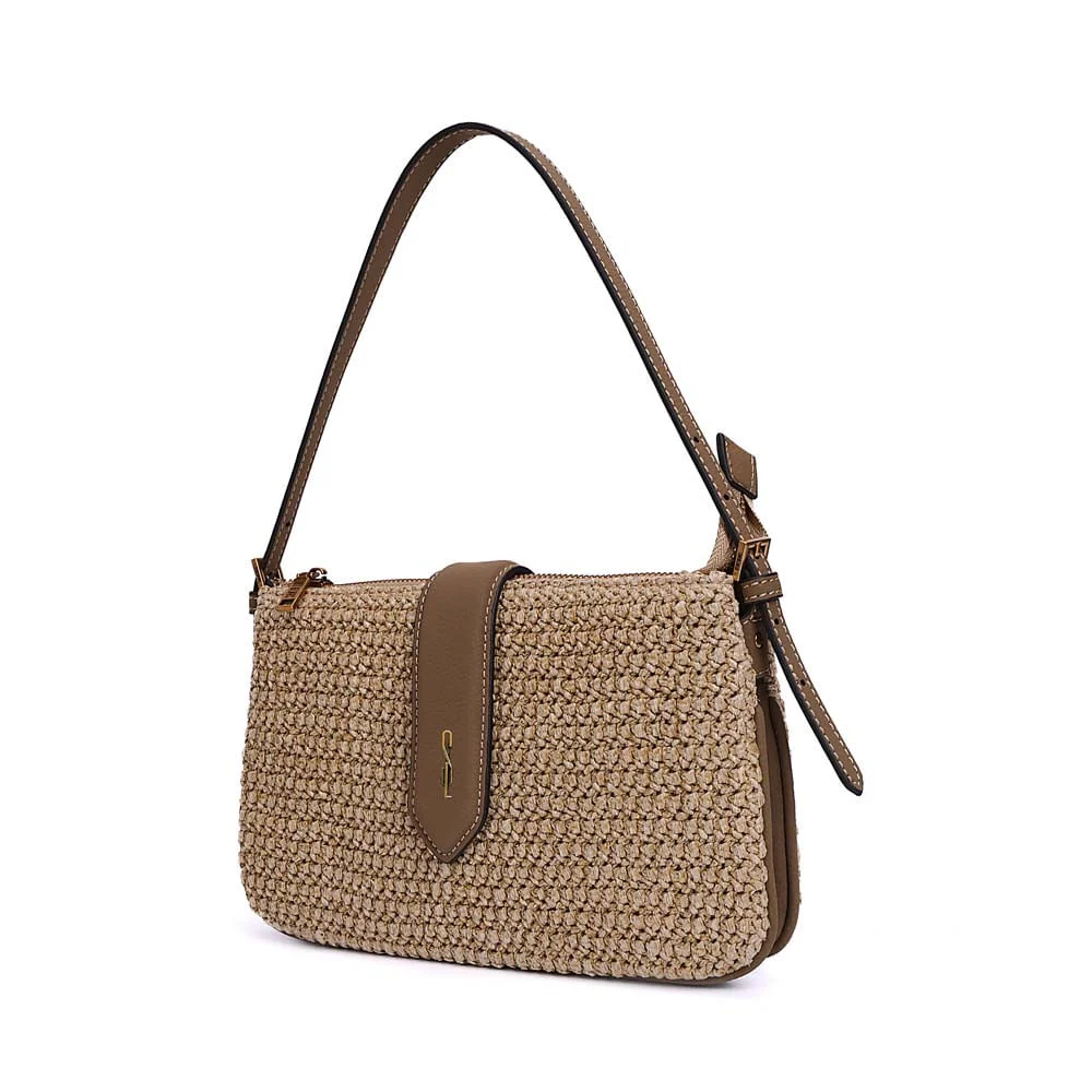 Bolsa Pequena Tramado Alça De Ombro Cinza Fog - vista 3 de 7