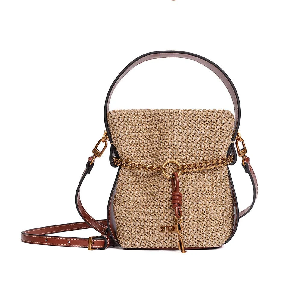 Bolsa Bucket Tramado Bege Areia Transversal - vista 1 de 7
