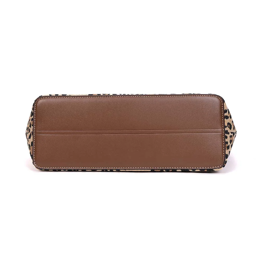 Bolsa Shopper Tramado Alça De Ombro Animal Print Onça - vista 6 de 7