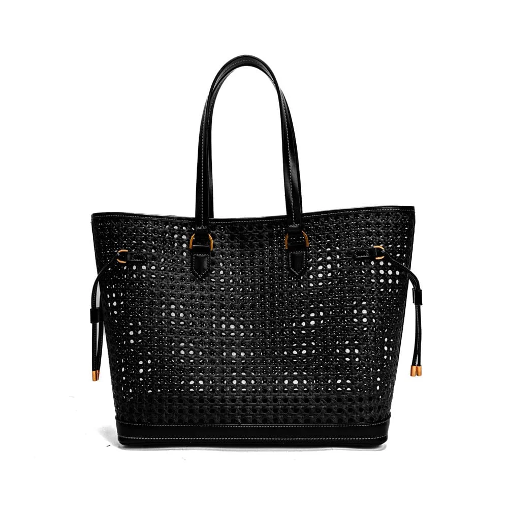 Bolsa Shopper Tressê Tramada Alça De Ombro Preta - vista 5 de 8