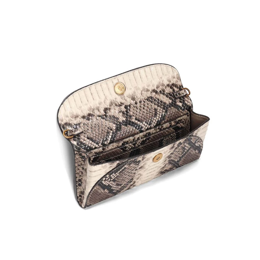 Bolsa Carteira Pequena Tiracolo Animal Print Cobra - vista 3 de 3