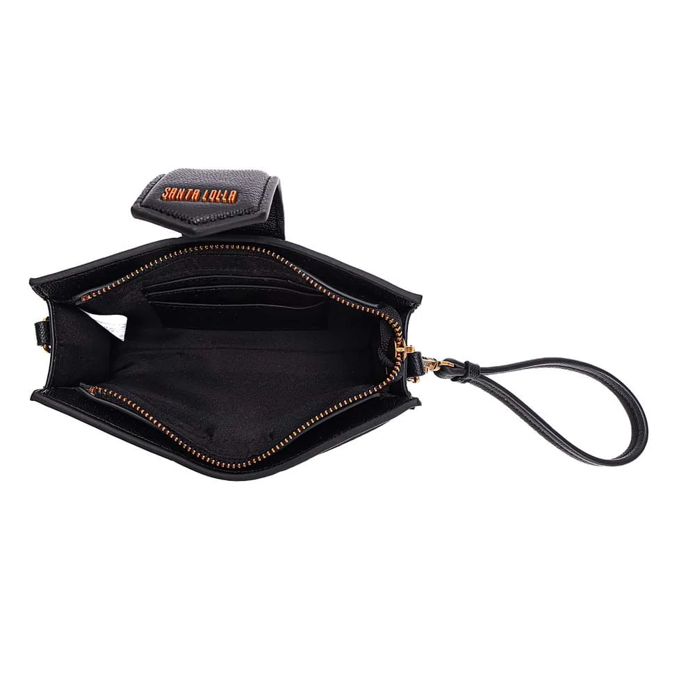 Bolsa Carteira Risco Preto Alça Metalizada - vista 7 de 7