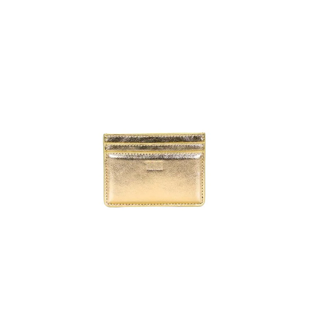 Porta Cartão Pequeno Metalizado Dourado - vista 1 de 3