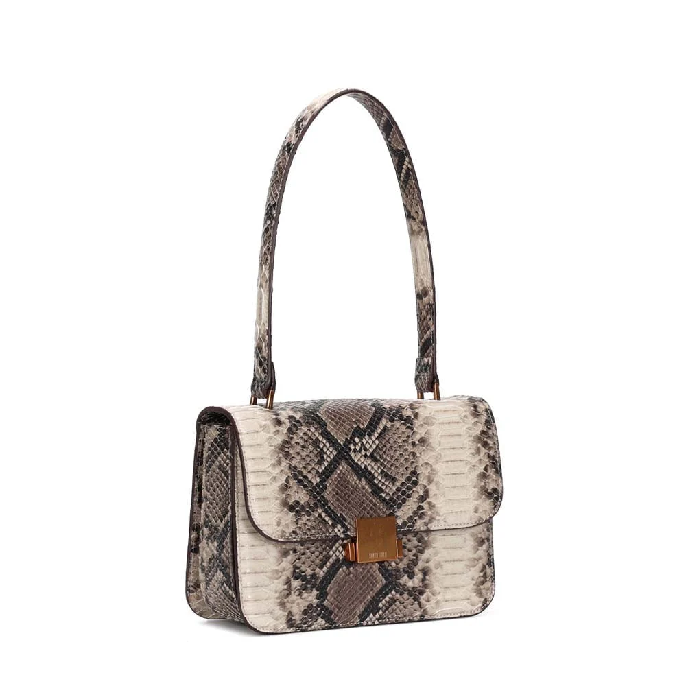 Bolsa Média Animal Print Cobra Alça De Ombro - vista 2 de 3