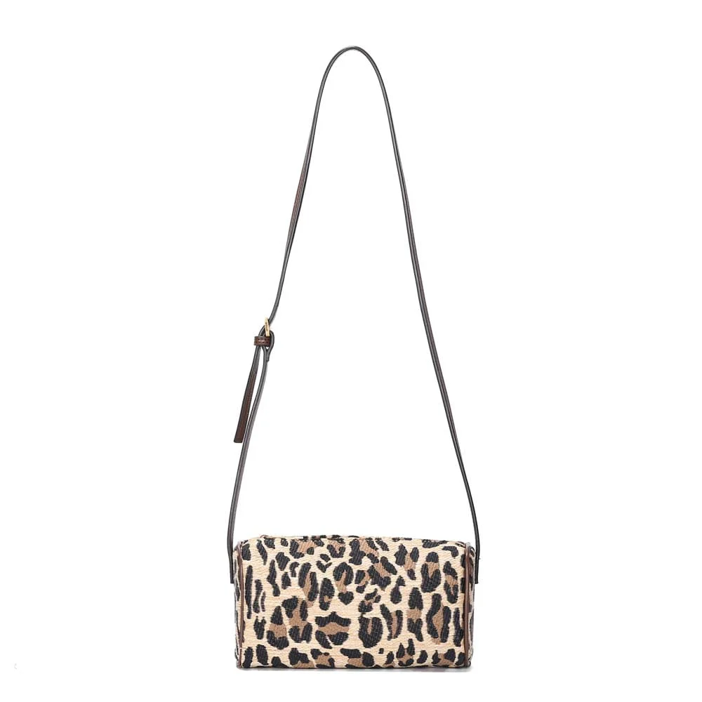 Bolsa Cilindro Tramado Onça Animal Print Transversal - vista 1 de 3