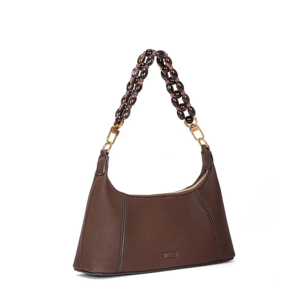Bolsa Média Floater Marrom Dark Alça Miçangas - vista 2 de 4