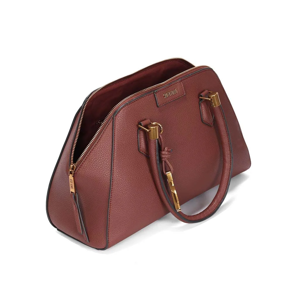 Bolsa Trapézio Grande Floater Marrom Terracota Transversal - vista 3 de 3