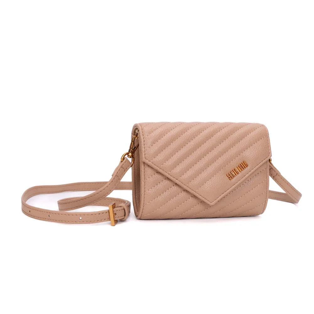 Bolsa Carteira Pequena Floater Matelassê Bege - vista 2 de 7
