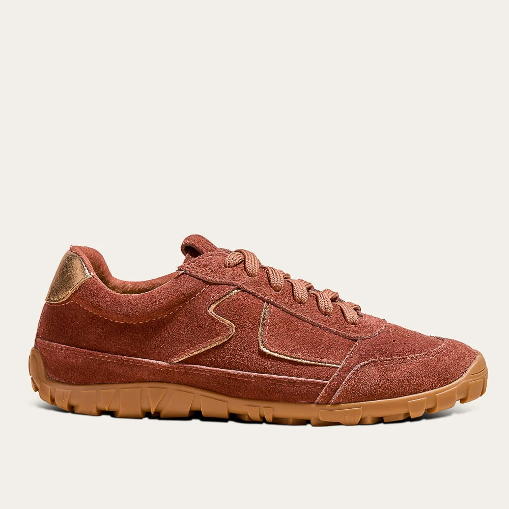 Tênis Couro Camurça Marrom Terracota - vista 1 de 2