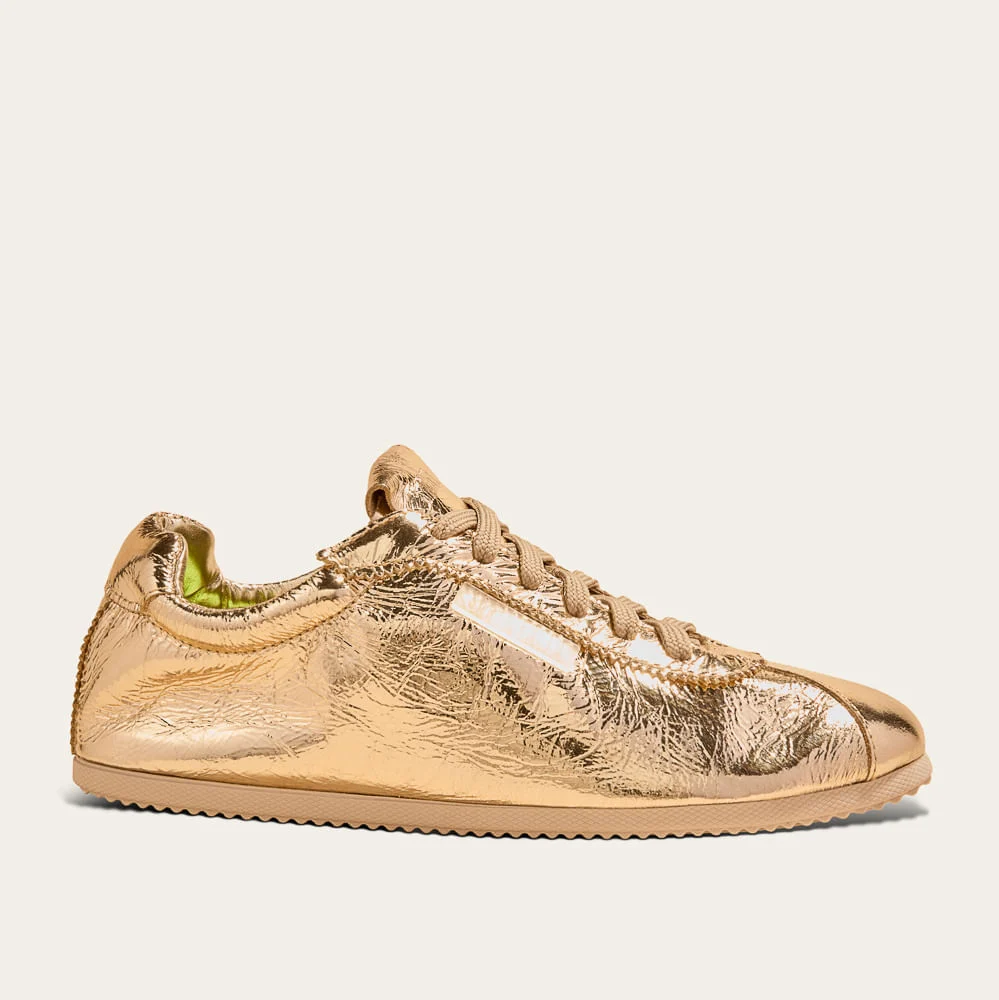 Tênis Jogging Couro Metalizado Dourado - vista 1 de 2
