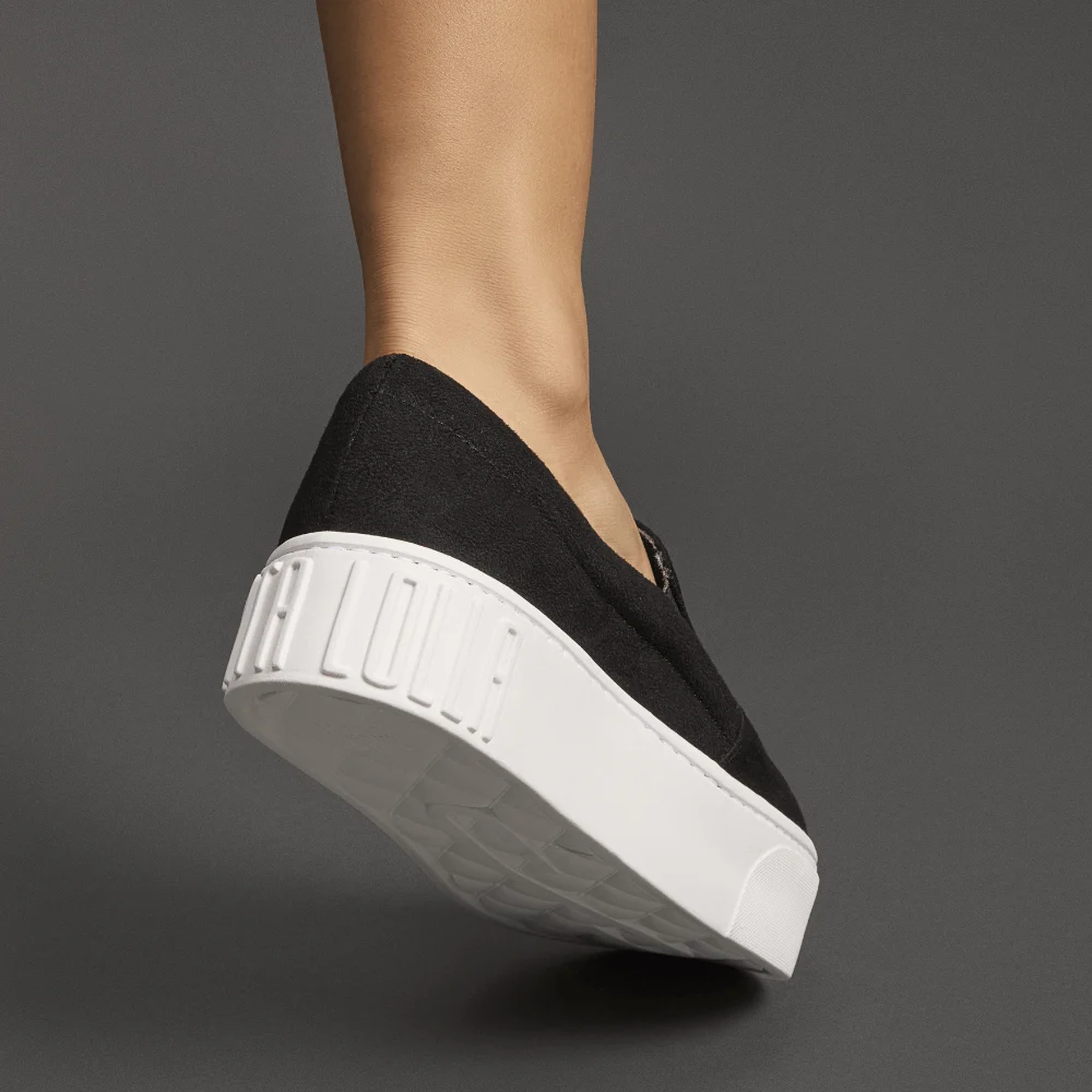 Tênis Slip On Plataforma Suede Preto - vista 4 de 4