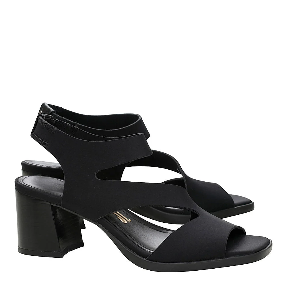 Sandália Neoprene Recorte Preto - vista 2 de 3
