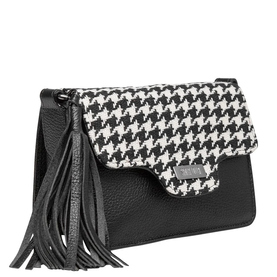 Bolsa Retangular Pied Poule Preto e Branco - vista 2 de 3